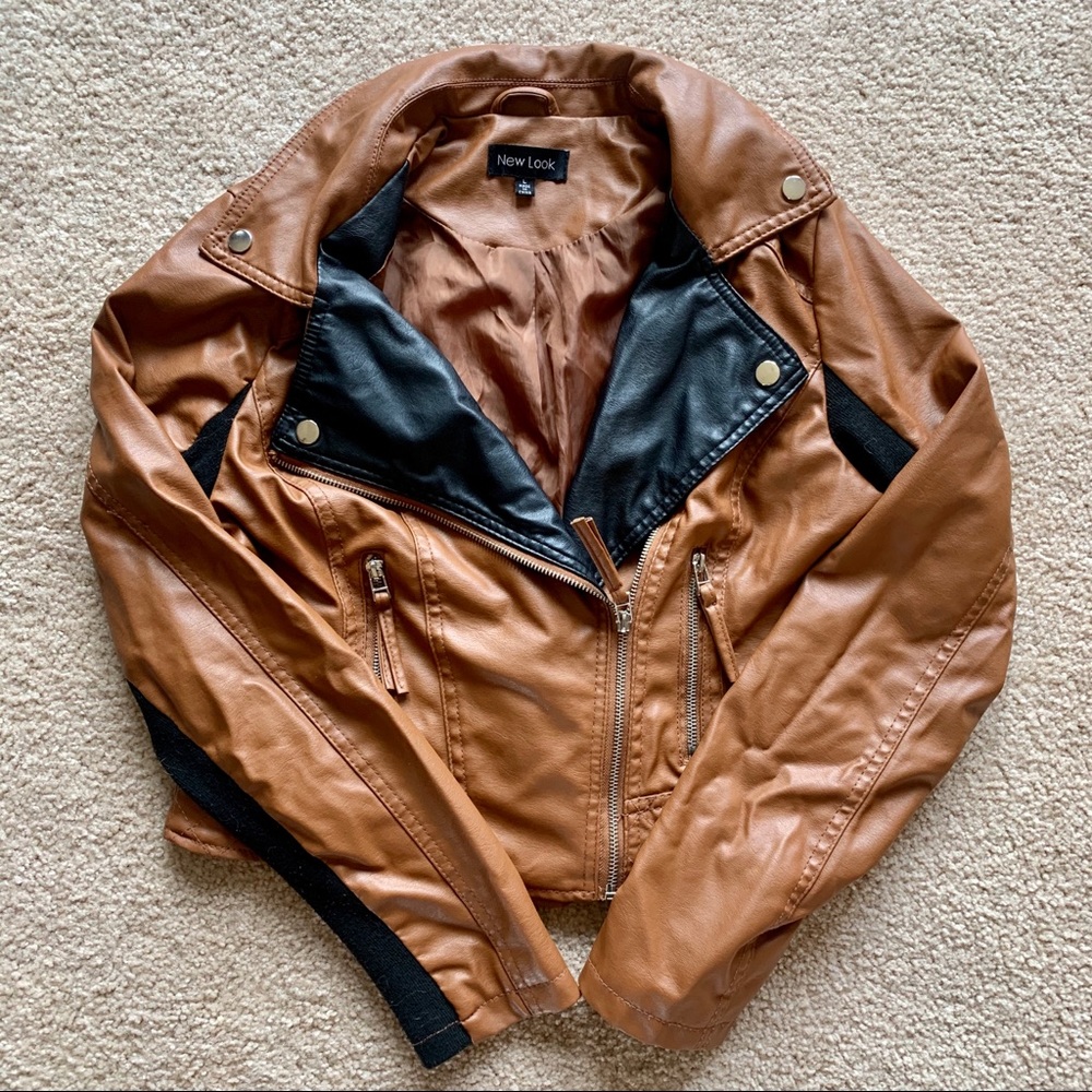 ‼️FINAL MARKDOWN‼️ ASOS Brown & Black Moto Jacket